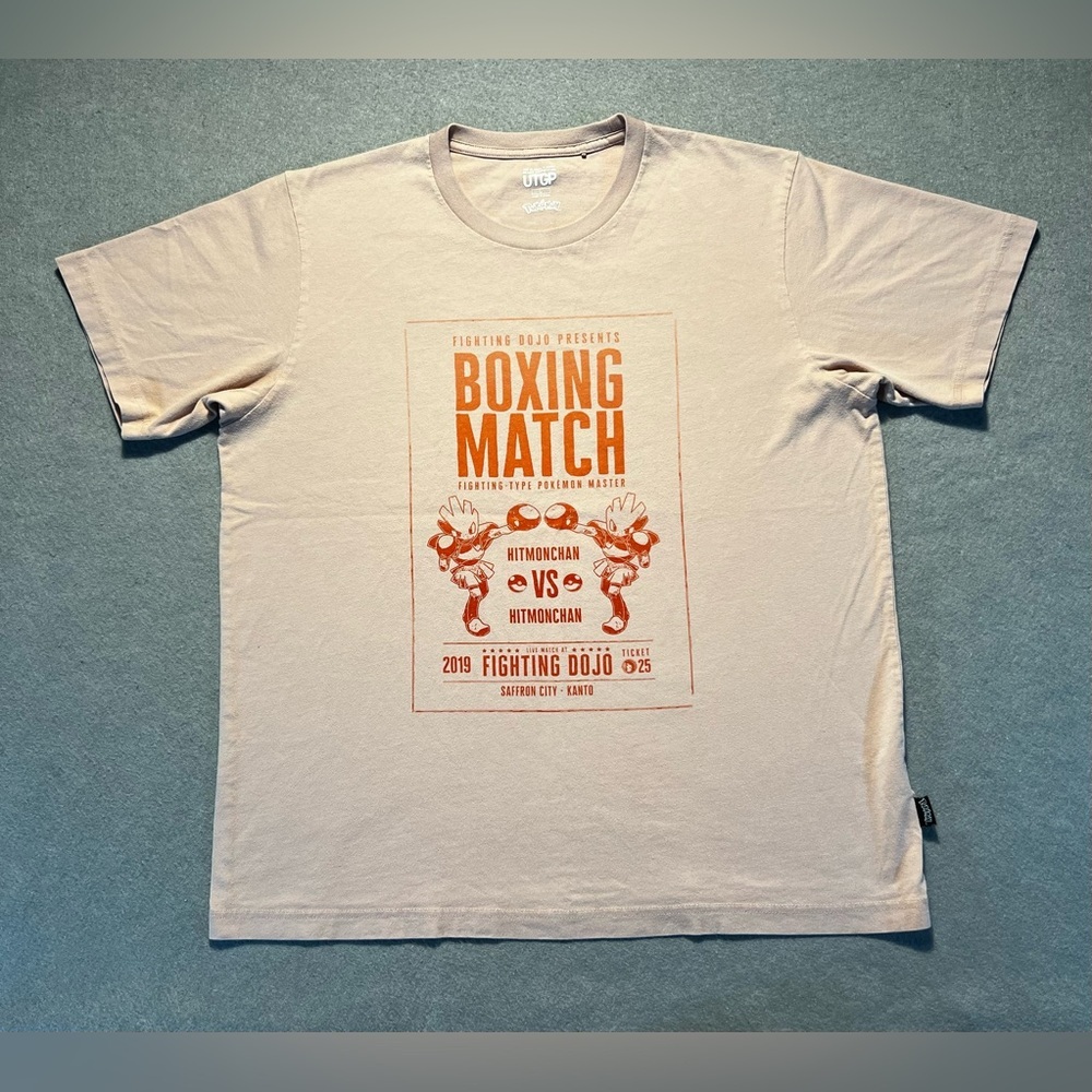 Uniqlo Pokémon UTGP 2019 T-Shirt Hitmonchan Boxing Match Men’s Large Pink Rare